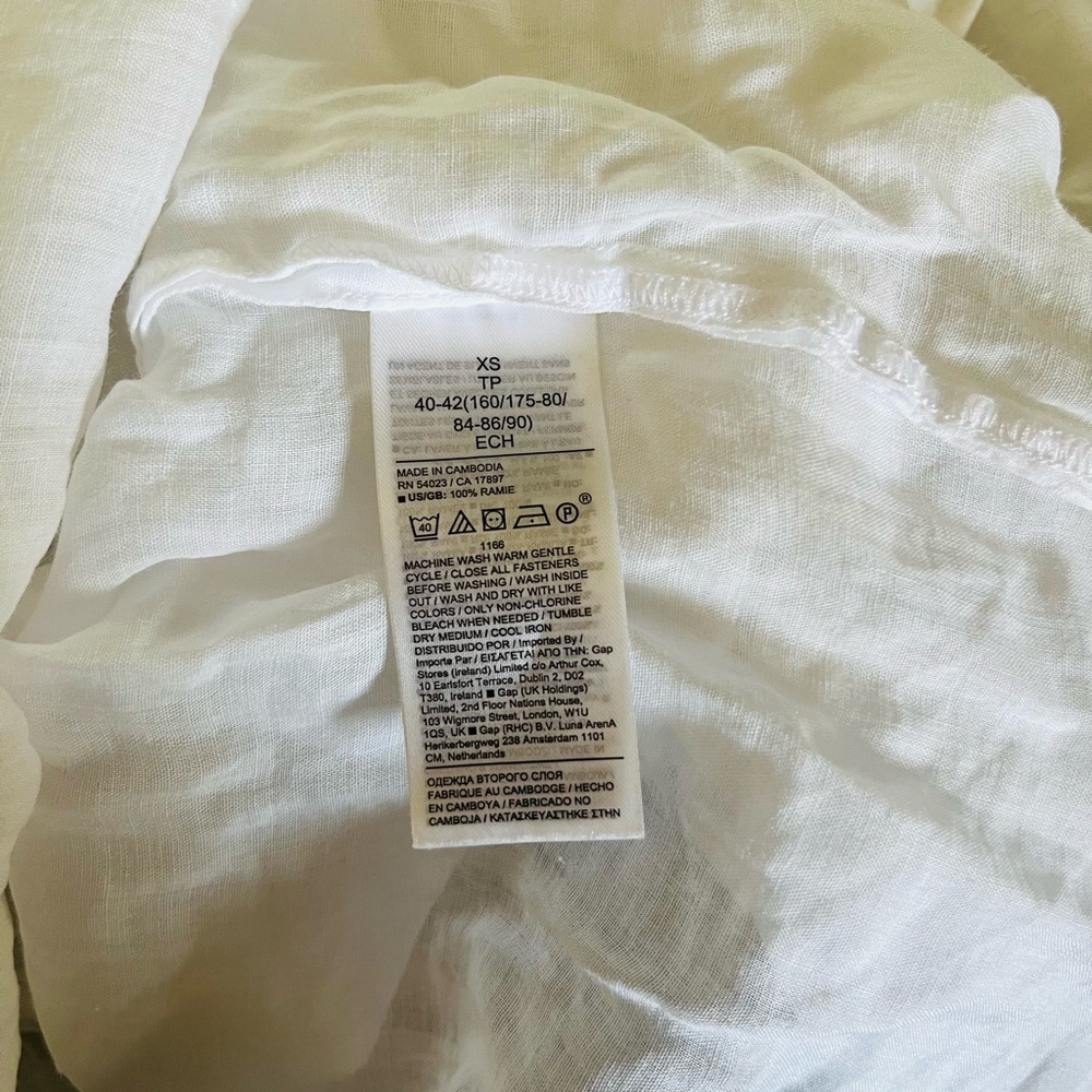 White Puff Sleeve Button-Down Blouse - image 5